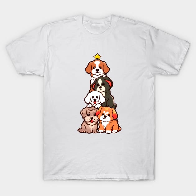 Christmas Dogs Tree T-Shirt by xuanxuanshop